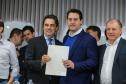 O governador Carlos Massa Ratinho Junior se reúne com prefeitos na sede da Associação dos Municípios do Oeste do Paraná (Amop) em Cascavel nesta sexta-feira (24),  para confirmar recursos do Estado para investimentos nos municípios. No mesmo encontro são anunciados investimentos que a Copel fará na região Oeste nos próximos três anos.   Cascavel, 24/05/2019 -  Foto: Geraldo Bubniak/ANPr