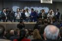 O governador Carlos Massa Ratinho Junior se reúne com prefeitos na sede da Associação dos Municípios do Oeste do Paraná (Amop) em Cascavel nesta sexta-feira (24),  para confirmar recursos do Estado para investimentos nos municípios. No mesmo encontro são anunciados investimentos que a Copel fará na região Oeste nos próximos três anos.   Cascavel, 24/05/2019 -  Foto: Geraldo Bubniak/ANPr