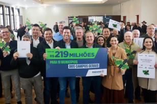 Governo do Estado autoriza investimentos de R$ 219 milhões para cidades dos Campos Gerais