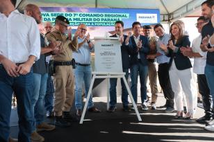 Governador inaugura sede do Comando Regional da PMPR e anuncia reforço na segurança em Pato Branco