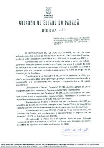 Governador assina decreto para a proteção da população