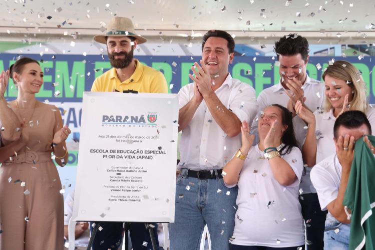 Fim do improviso: Ratinho Junior inaugura nova APAE de Flor da Serra do Sul