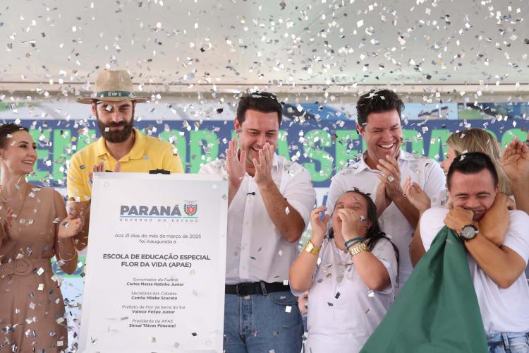 Fim do improviso: Ratinho Junior inaugura nova APAE de Flor da Serra do Sul