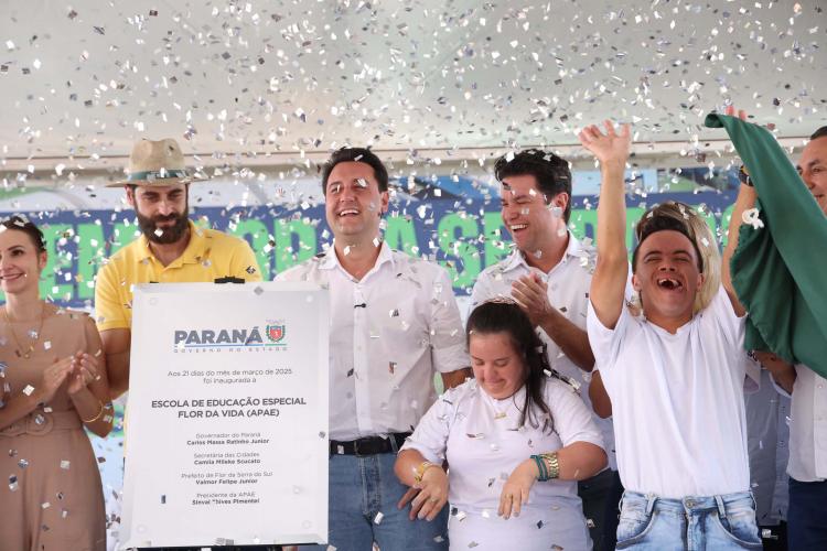 Fim do improviso: Ratinho Junior inaugura nova APAE de Flor da Serra do Sul