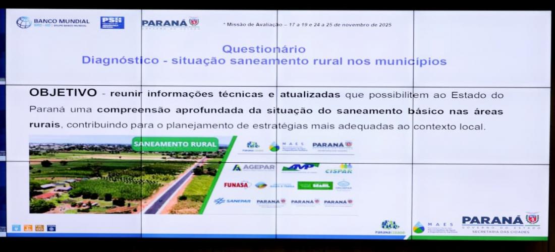 Estado e Banco Mundial discutem ações para expansão do saneamento rural no Paraná
