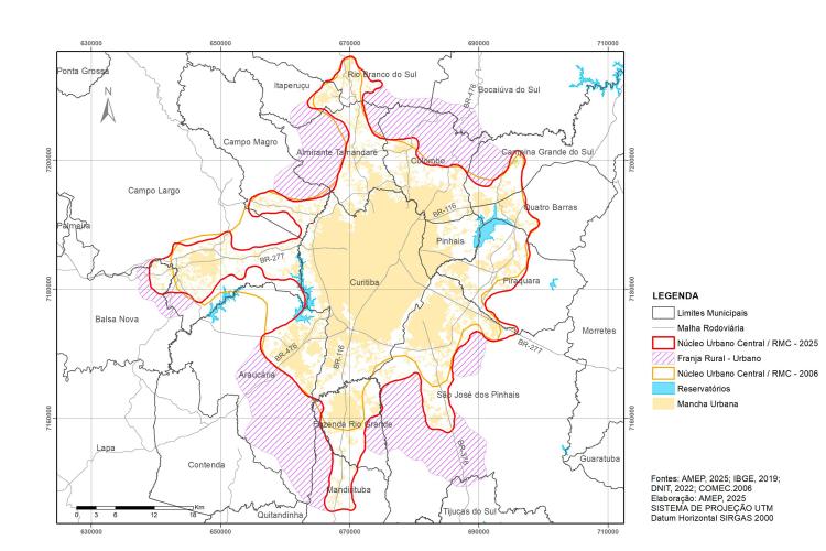Com inclusão de duas cidades, Amep atualiza mapa do Núcleo Urbano Central da RMC