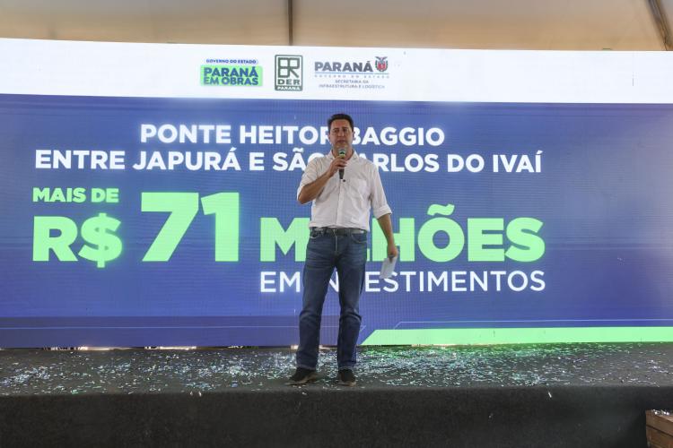 Fim da balsa: Ratinho Junior lança obra da ponte entre Japurá e São Carlos do Ivaí