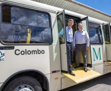 O Presidente da Comec, Gilson Santos, durante entrega de novos ônibus Multimodal para Colombo. Colombo, 13/03/2019.
Foto: Maurilio Cheli