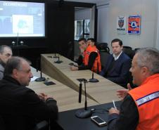 Ortega visita a Coordenadoria Estadual de Proteção e Defesa Civil do Paraná e elogia o trabalho