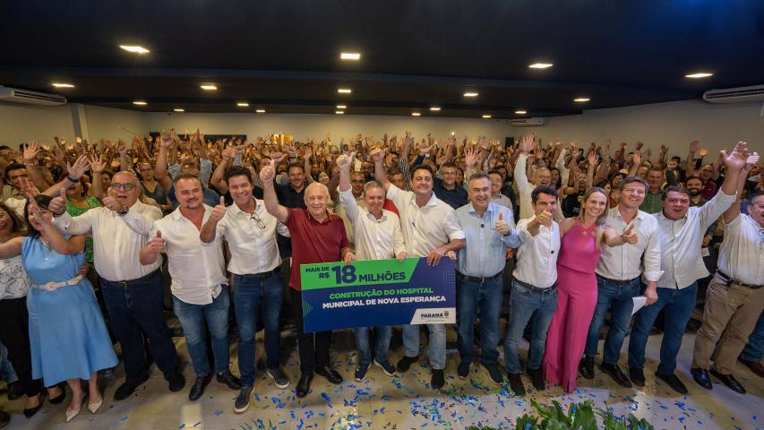Ratinho Junior anuncia R$ 18,2 milhões para construção de hospital em Nova Esperança