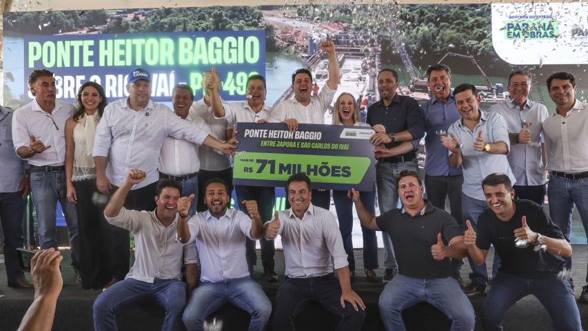 Fim da balsa: Ratinho Junior lança obra da ponte entre Japurá e São Carlos do Ivaí