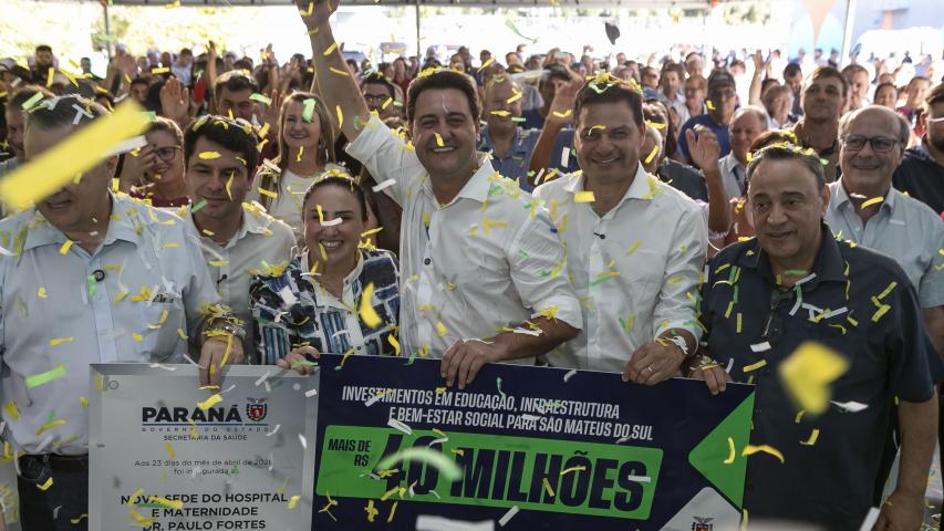 Nova escola e pavimentações: Ratinho Junior anuncia R$ 41 milhões para São Mateus do Sul