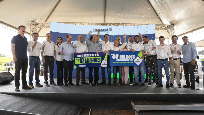 Governador anuncia R$ 10,8 milhões em novas obras e maquinários para Paiçandu